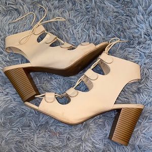 APT 9 Tan Lace Up Heels
